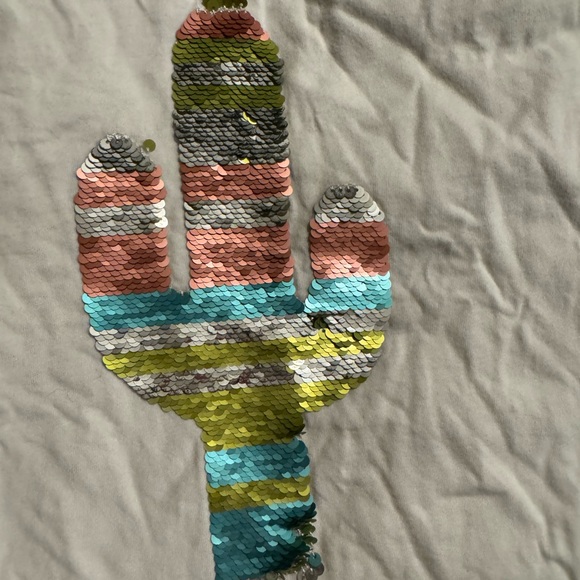 Ariat Shirt Women's Medium Sequins Cactus Baseball Tee Top Yellow Green White - Picture 3 of 5